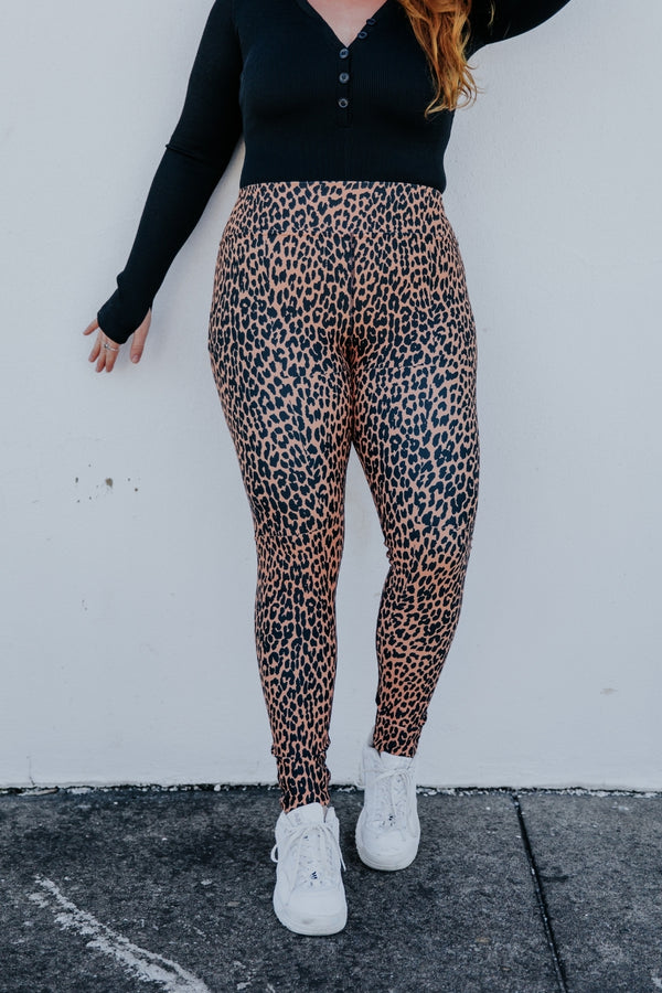 Plus Size Leopard-Print Leggings Bold Leo 1X